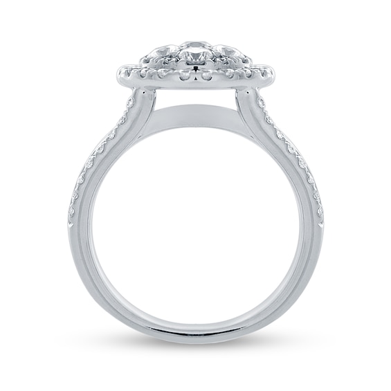 2.00 CT. T.W. Multi-Diamond Frame Triple Row Ring in 14K White Gold