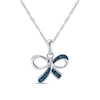 Thumbnail Image 0 of 0.05 CT. T.W. Blue Diamond Bow Pendant in Sterling Silver