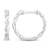 Thumbnail Image 1 of Circle of Gratitude® Collection 0.23 CT. T.W. Diamond and Polished Twist Hoop Earrings in 10K White Gold