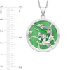 Thumbnail Image 1 of 22.0mm Dyed Jade Textured Dragon Circle Pendant in Sterling Silver