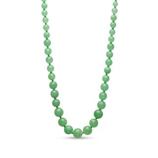 6.0-10.0mm Dyed Jade Graduated Strand Necklace in Sterling Silver – 20"