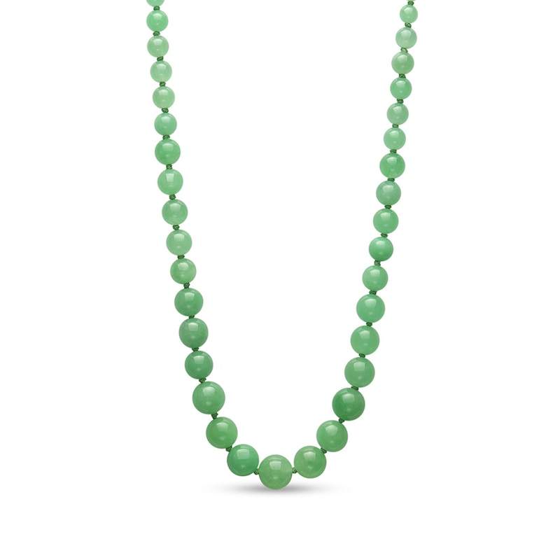 6.0-10.0mm Dyed Jade Graduated Strand Necklace in Sterling Silver – 20"|Peoples Jewellers