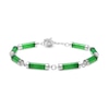 Thumbnail Image 0 of Dyed Jade Tube Link Bracelet in Sterling Silver – 7.5"