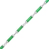 Thumbnail Image 1 of Dyed Jade Tube Link Bracelet in Sterling Silver – 7.5"