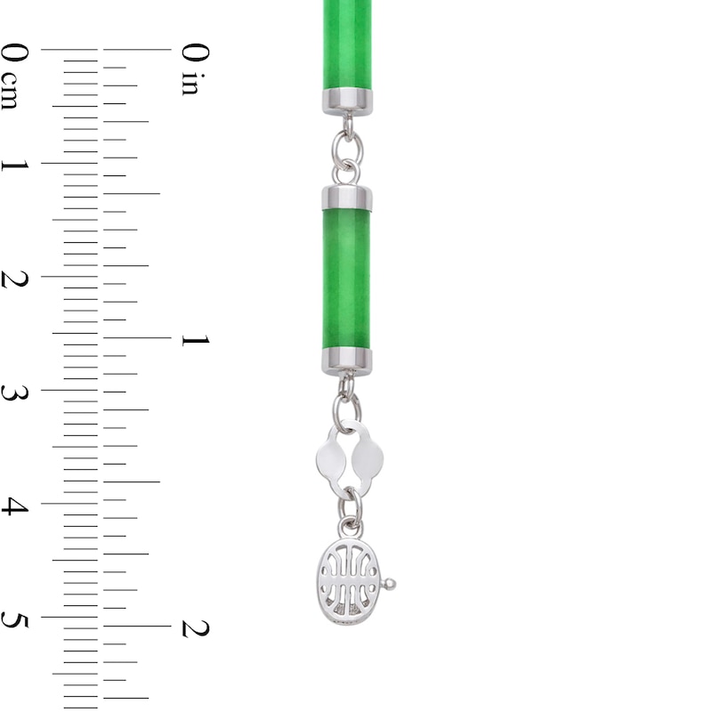 Dyed Jade Tube Link Bracelet in Sterling Silver – 7.5"|Peoples Jewellers