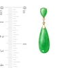 Pear-Shaped Dyed Jade Double Drop Earrings in 10K Gold