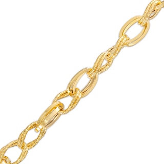 Diamond-Cut 5.6mm Link Chain Bracelet in Hollow 14K Gold – 7.5"