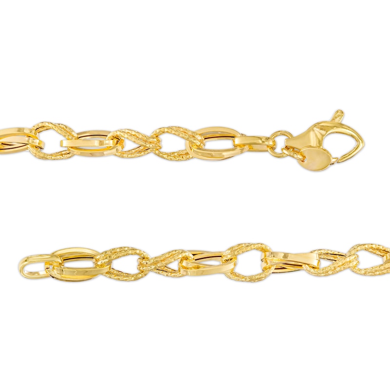 Italian Gold Diamond-Cut 5.6mm Link Chain Bracelet in Hollow 14K Gold – 7.5"|Peoples Jewellers