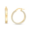 Thumbnail Image 0 of Italian Gold 20.0mm Glitter Enamel Outer Edge Tube Hoop Earrings in 14K Gold