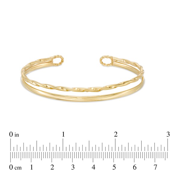 Twisted Double Open Bangle in 10K Gold