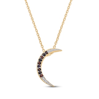 Mother's Gemstone Beaded Crescent Moon Pendant (9 Stones) | Peoples ...