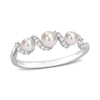 3.0-4.0mm Baroque Freshwater Cultured Pearl and 0.09 CT. T.W. Diamond Twist Shank Ring in 14K White Gold