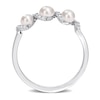 Thumbnail Image 5 of 3.0-4.0mm Baroque Freshwater Cultured Pearl and 0.09 CT. T.W. Diamond Twist Shank Ring in 14K White Gold