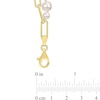 Thumbnail Image 3 of 5.0-7.0mm Freshwater Cultured Pearl and Paper Clip Chain Double Strand Necklace in Sterling Silver with 18K Gold Plate