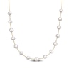 6.5-8.5mm Freshwater Cultured Pearl Bead Station Necklace in Sterling Silver with 18K Gold Plate