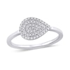 Thumbnail Image 1 of 0.15 CT. T.W. Pear-Shaped Multi-Diamond Sideways Teardrop Ring in 10K White Gold