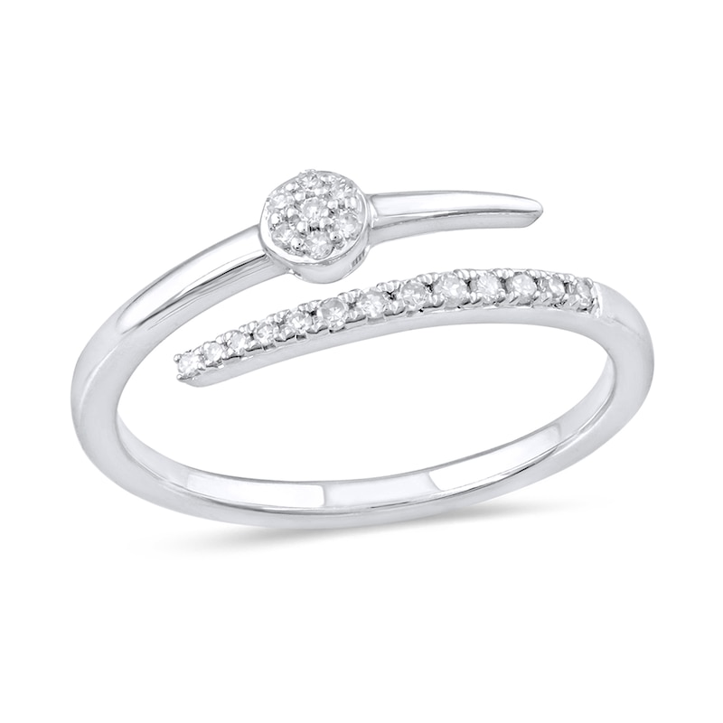 0.10 CT. T.W. Diamond Bypass Wrap Ring in Sterling Silver|Peoples Jewellers