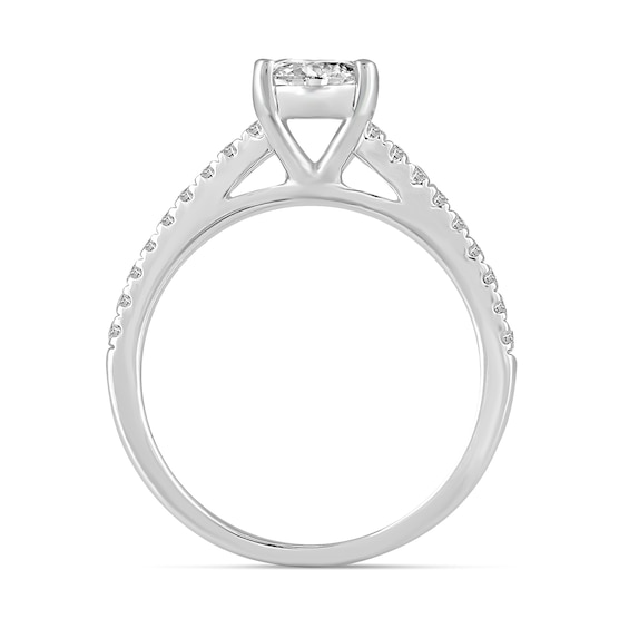 0.69 CT. T.W. Oval-Shaped Multi-Diamond Engagement Ring in 14K White Gold