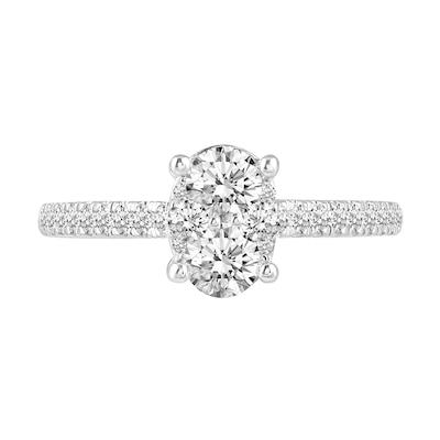 0.69 CT. T.W. Oval-Shaped Multi-Diamond Engagement Ring in 14K White Gold