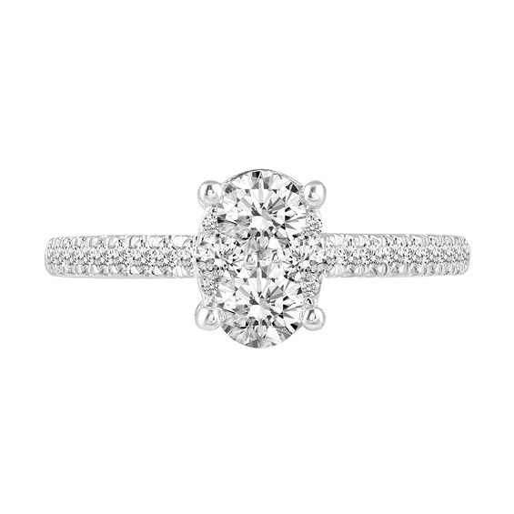 0.69 CT. T.W. Oval-Shaped Multi-Diamond Engagement Ring in 14K White Gold