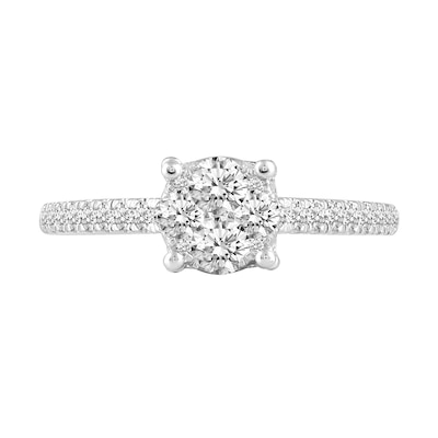 0.69 CT. T.W. Multi-Diamond Engagement Ring in 14K White Gold