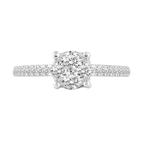 0.69 CT. T.W. Multi-Diamond Engagement Ring in 14K White Gold