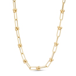 Italian Gold 4.6mm Paper Clip Link Chain Necklace in Hollow 14K Gold - 18&quot;