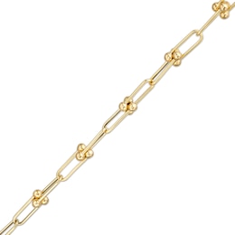 Italian Gold 4.6mm Paper Clip Link Chain Bracelet in Hollow 14K Gold – 8.0&quot;