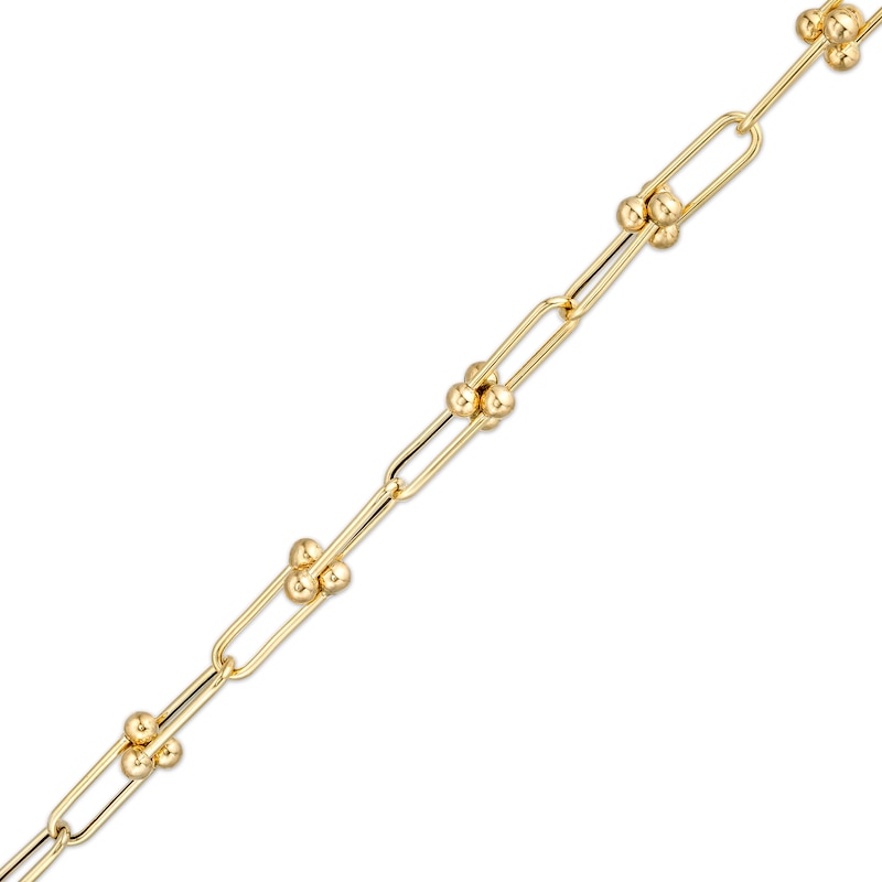 Italian Gold 4.6mm Paper Clip Link Chain Bracelet in Hollow 14K Gold – 8.0"|Peoples Jewellers