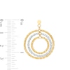 Thumbnail Image 2 of Italian Gold Diamond-Cut Layered Beaded Circle Drop Earrings in 18K Two-Tone Gold