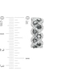 Thumbnail Image 2 of 1.75 CT. T.W. Black and White Diamond Double Row Zig-Zag Hoop Earrings in 10K White Gold