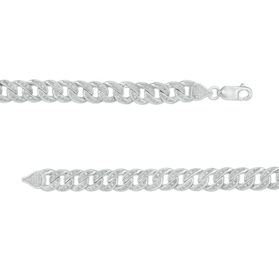 Men's 0.50 CT. T.W. Diamond Cuban Curb Chain Bracelet in Sterling Silver – 8.5"