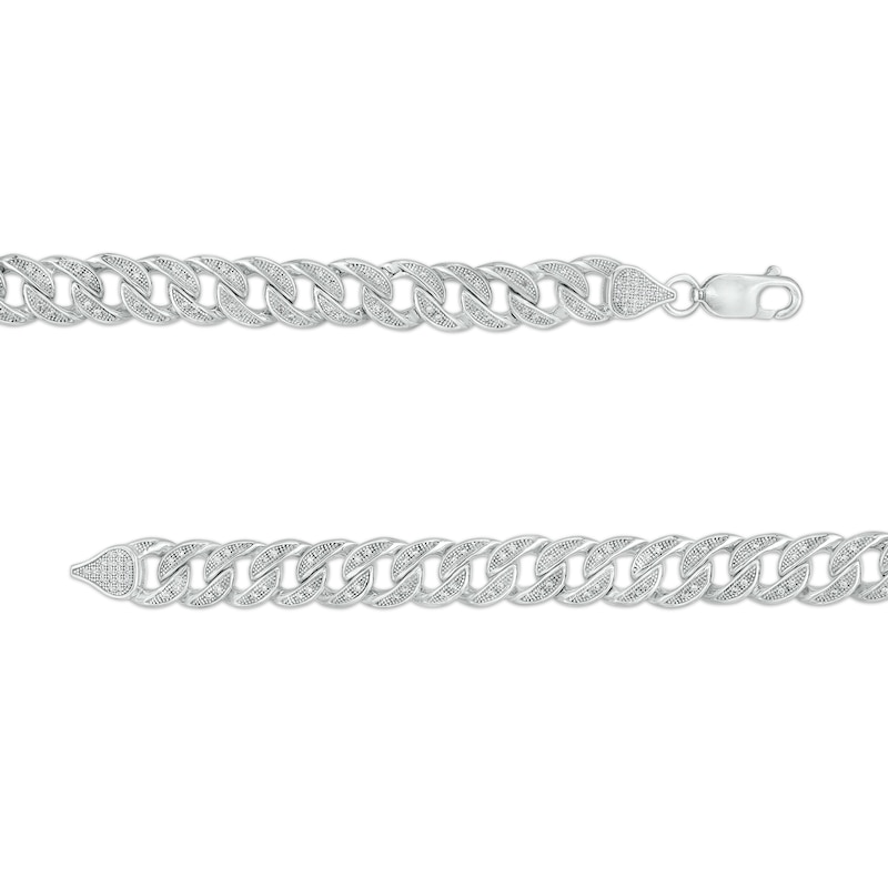 Men's 0.50 CT. T.W. Diamond Cuban Curb Chain Bracelet in Sterling Silver – 8.5"|Peoples Jewellers