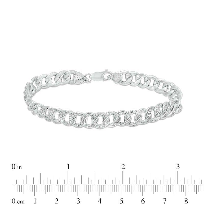 Men's 0.50 CT. T.W. Diamond Cuban Curb Chain Bracelet in Sterling Silver – 8.5"|Peoples Jewellers
