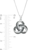 0.24 CT. T.W. Black and White Diamond Beaded Love Knot Pendant in Sterling Silver and Black Rhodium