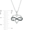 Thumbnail Image 2 of 0.145 CT. T.W. Black Diamond Infinity Wrapped Heart Pendant in Sterling Silver