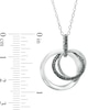 Thumbnail Image 2 of 0.21 CT.T.W. Black Diamond Interlocking Circles Trio Pendant in Sterling Silver