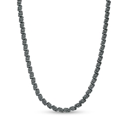 0.52 CT. T.W. Black Diamond &quot;S&quot; Link Tennis Necklace in Sterling Silver with Black Rhodium - 17&quot;