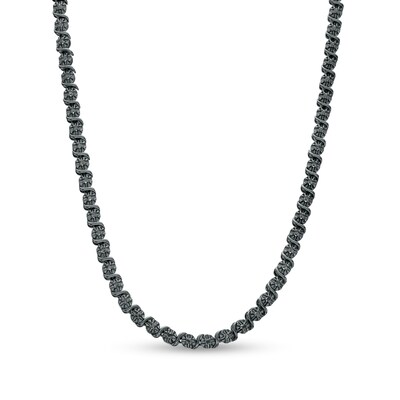 0.52 CT. T.W. Black Diamond "S" Link Tennis Necklace in Sterling Silver with Black Rhodium - 17"