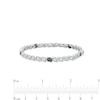 0.95 CT. T.W. Black and White Diamond Five Stone Station "S" Link Tennis Bracelet in Sterling Silver - 7.25"