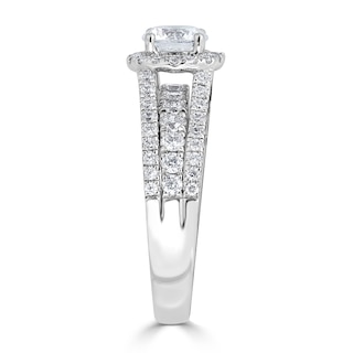 1.52 CT. T.W. Diamond Frame Triple Row Engagement Ring in 14K White Gold