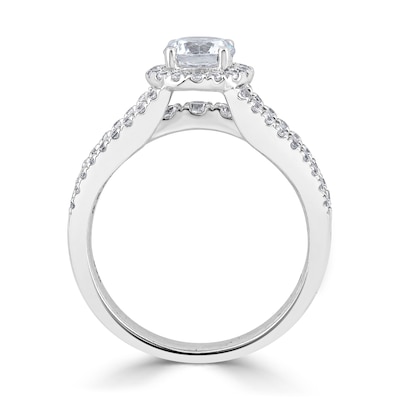 1.52 CT. T.W. Diamond Frame Triple Row Engagement Ring in 14K White Gold