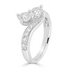 0.70 CT. T.W. Diamond Graduated Bypass Two Stone Engagement Ring in 14K White Gold