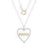 Thumbnail Image 0 of 0.086 CT. T.W. Diamond "MAMA" Heart Outline Pendant in 10K Rose Gold