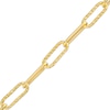 Thumbnail Image 0 of Italian Gold 1.0mm Paper Clip Link Chain with Heart Bracelet in Hollow 14K Gold – 7.25"