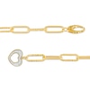 Thumbnail Image 2 of Italian Gold 1.0mm Paper Clip Link Chain with Heart Bracelet in Hollow 14K Gold – 7.25"