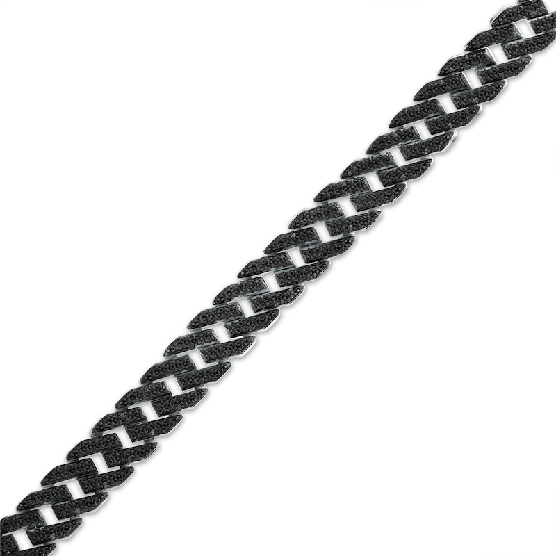 Men's 0.25 CT. T.W. Black Diamond Cuban Curb Chain Bracelet in Sterling Silver – 8.5"|Peoples Jewellers