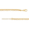 Thumbnail Image 2 of Italian Gold Cable, Bead and Link Mix Chain Triple Strand Bracelet in 18K Gold – 7.5"