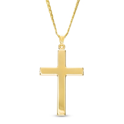 Men's Cross Pendant in 10K Gold – 22"