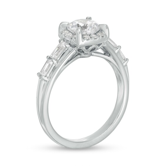 1.50 CT. T.W. Certified Lab-Created Diamond Frame Engagement Ring in 14K White Gold (F/I1)